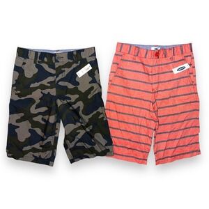Z2 Old Navy Bundle Set Boys Shorts New NWT CAMO Striped Preppy Size 12